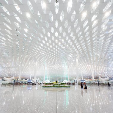 Modern Havaalanı terminal bekleme odası 