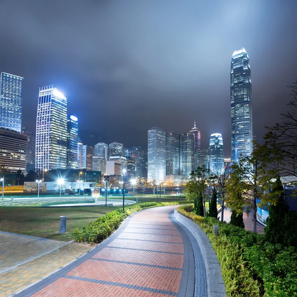 City pathway in the night — Stock Photo, Image
