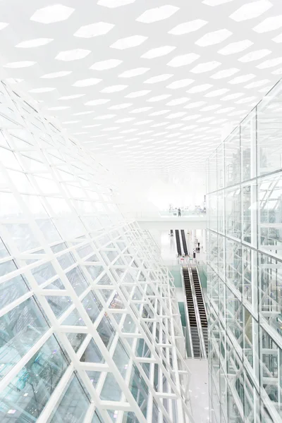 Abstract architectural wall of glass and steel in modern office — Stock Photo, Image