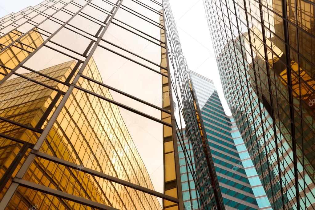 Modern glass silhouettes of skyscrapers