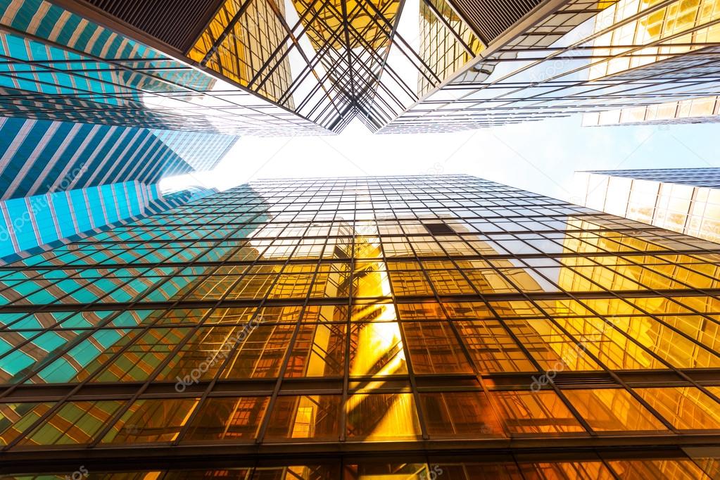 Modern glass silhouettes of skyscrapers