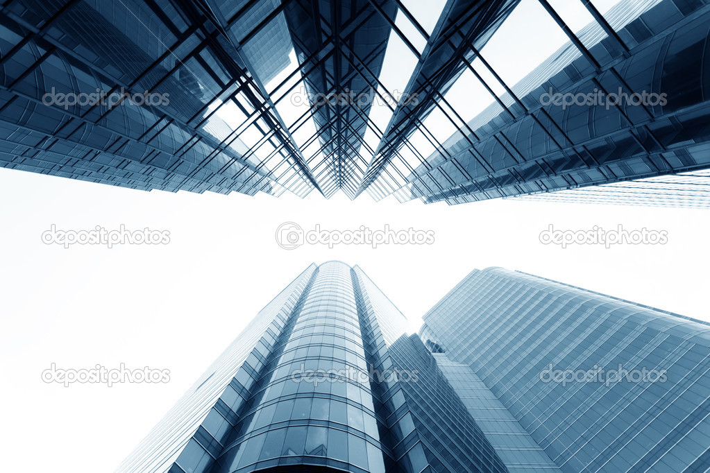 Modern glass silhouettes of skyscrapers