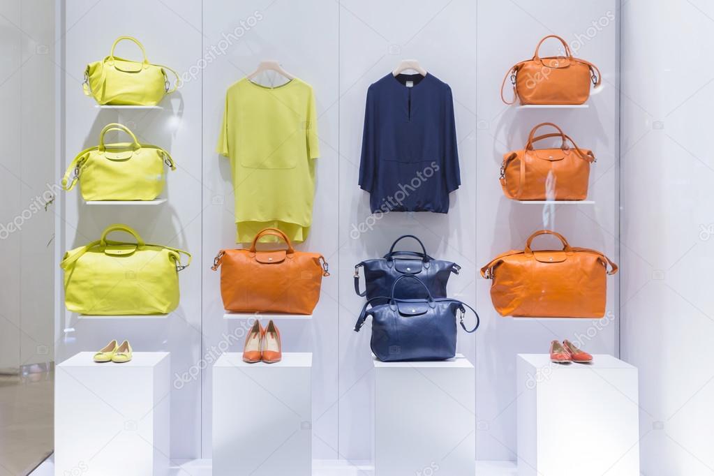 Fashion shoes and bags display