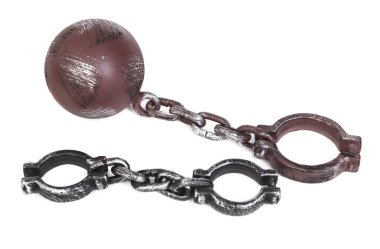 Handcuffs and ball and chain clipart