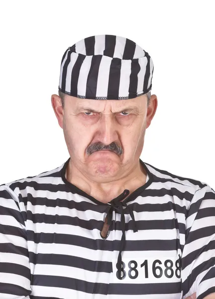 Portrait of an angry prisoner — Stock Photo, Image