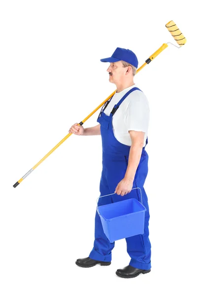 House painter on the way to work — Stock Photo, Image