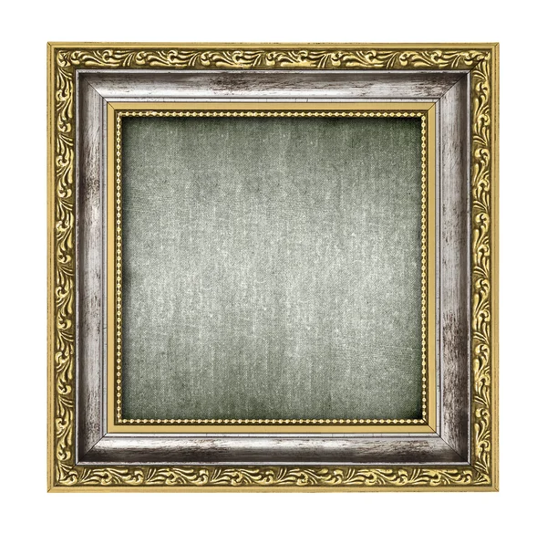 Silver and gold frame with canvas interior — Stock Photo, Image