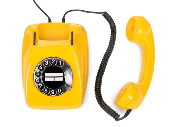 Téléphone rotatif jaune — Photo