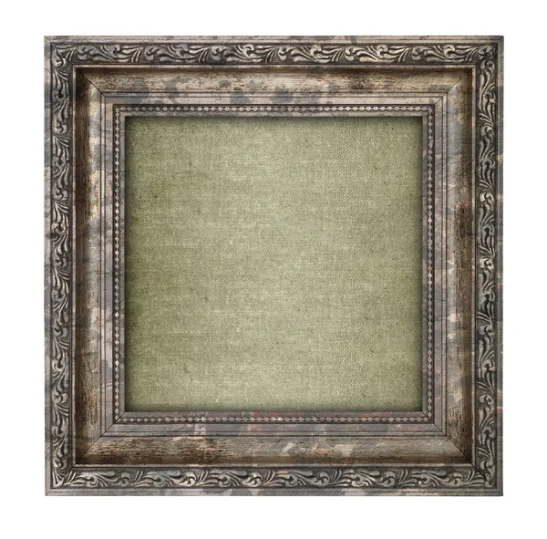 Ruined wooden frame with canvas interior — Stock Photo, Image
