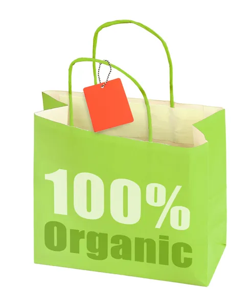 Green shopping bag — Stock Photo, Image