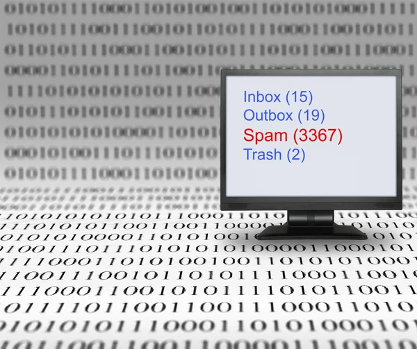 Monitor de computador com e-mails — Fotografia de Stock
