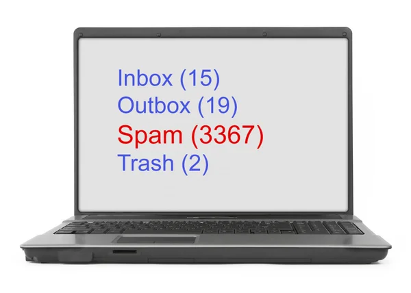 Notebook con e-mail sullo schermo — Foto Stock