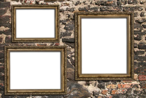 Drie lege houten frames — Stockfoto