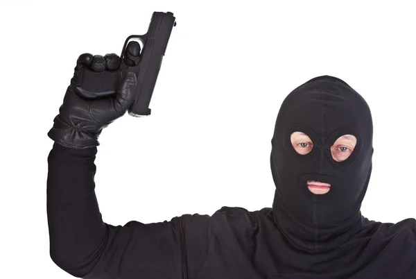 Bandit with gun — Stock Photo, Image