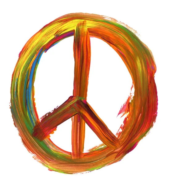 Hand painted peace sign — Stock Photo, Image