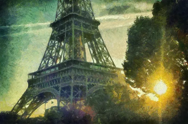 Malowane tour eiffel — Zdjęcie stockowe