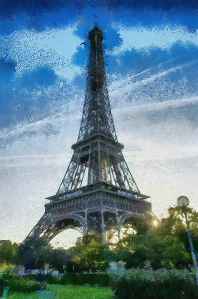 Painted Tour Eiffel — Stock Photo, Image