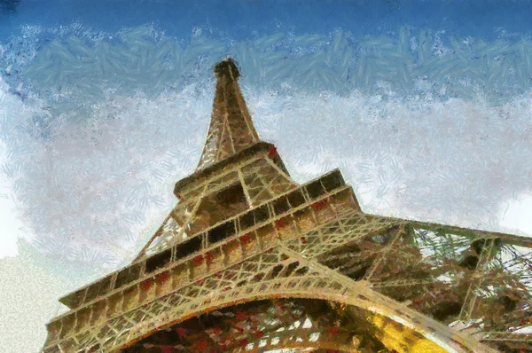 Malované Eiffelova věž — Stock fotografie