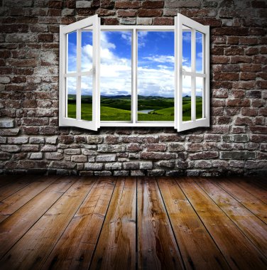 bir odada penceresini açın