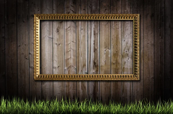 Frame and grass over background — Stock Photo, Image