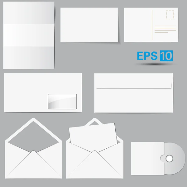Documents d'affaires et enveloppes — Image vectorielle