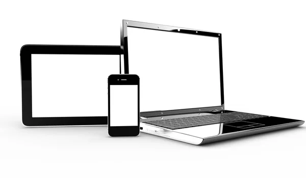 Pc, tablet and phone — Stock Photo, Image