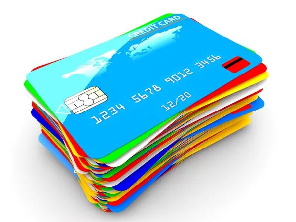 신용 카드의 더미 — 스톡 사진