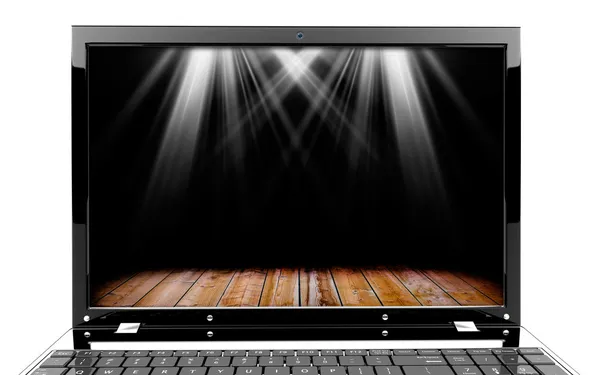 Laptop with lights — Stock Photo, Image