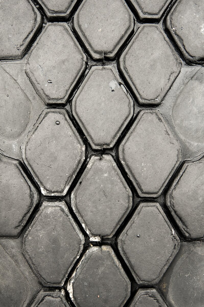 Close up of an old truck tire