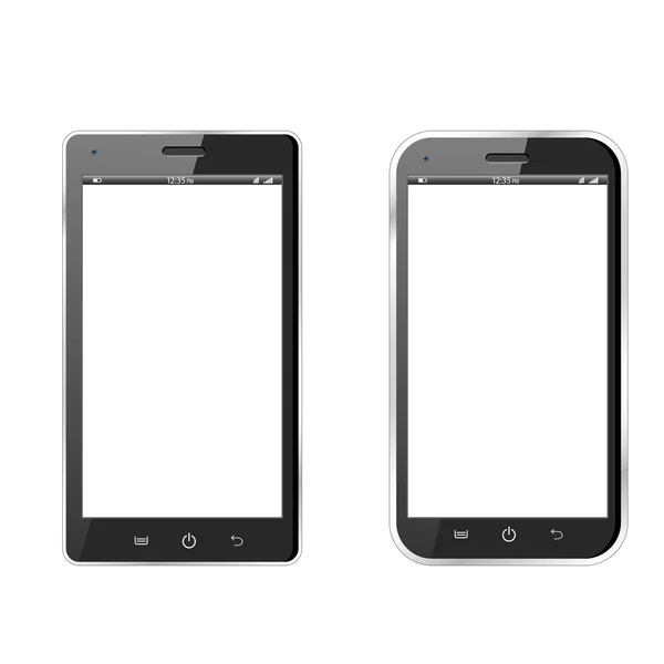 Realistic black vector smartphones — Stock Vector