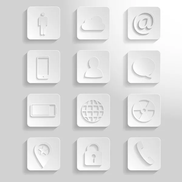 White icons — Stock Vector