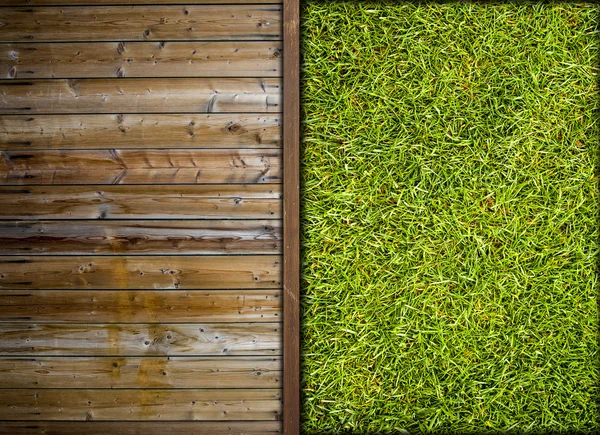 Gras und Holz — Stockfoto