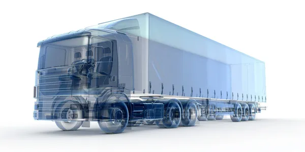 Blauwe x-ray vrachtwagen — Stockfoto