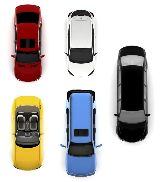 Collectie van kleurrijke auto 's — Stockfoto