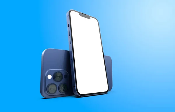 Neue Smartphone Attrappe Isoliert Auf Blauem Hintergrund — Stockfoto