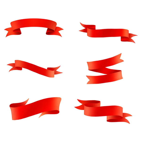 Rood Mooie Vector Lint Set — Stockvector