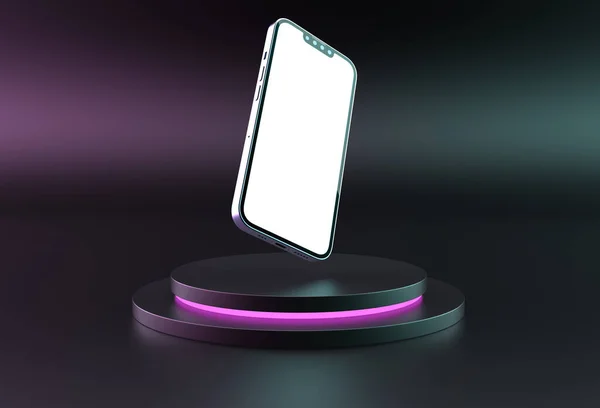 Obecný Smartphone Futuristickém Pódiu Ilustrace — Stock fotografie