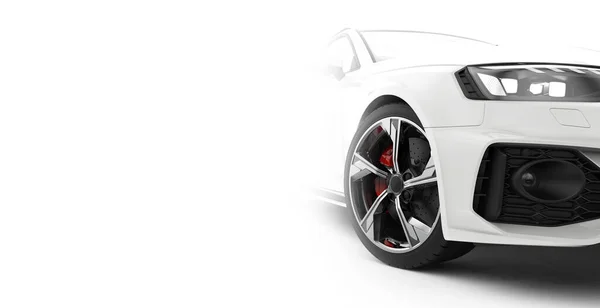Λευκό Γενόσημο Unbranded Αυτοκίνητο Εξασθενίζει Στο Παρασκήνιο Εικονογράφηση — Φωτογραφία Αρχείου