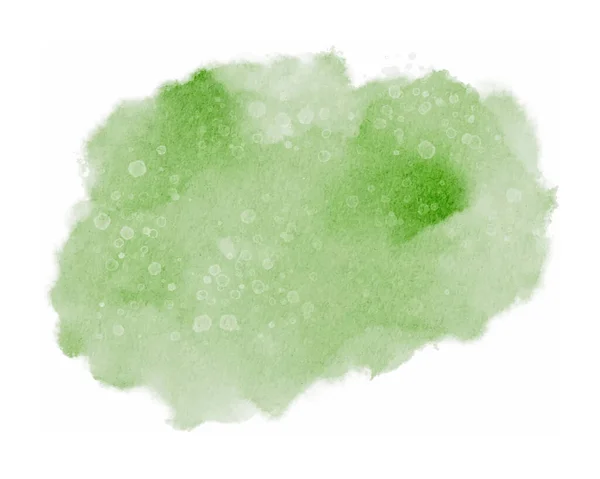 Abstrato Verde Aquarela Mão Pintada Sobre Fundo Branco — Vetor de Stock