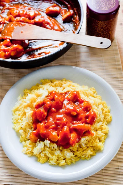 Chinese rice with chcicken — Stock Photo, Image