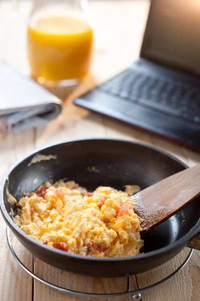 Scrambled eggs for breakfast