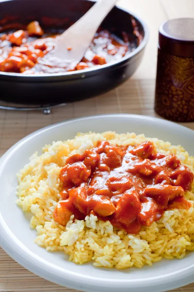 Chinese rice with chcicken — Stock Photo, Image