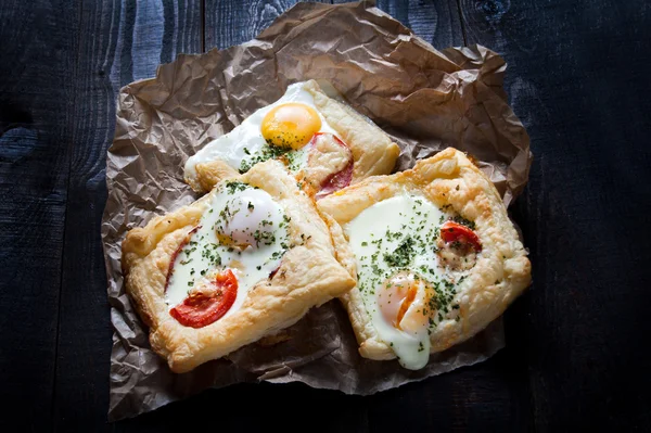 Puff pastry sandwiches — Stock Photo, Image