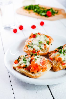 taze vejetaryen İtalyan tostu bruschetta