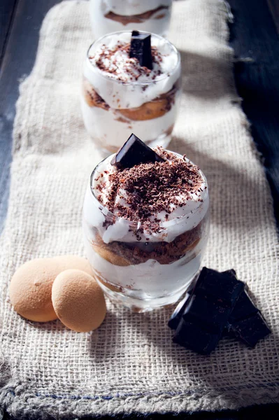 Traditional italian dessert with chocolate — Stock Photo, Image