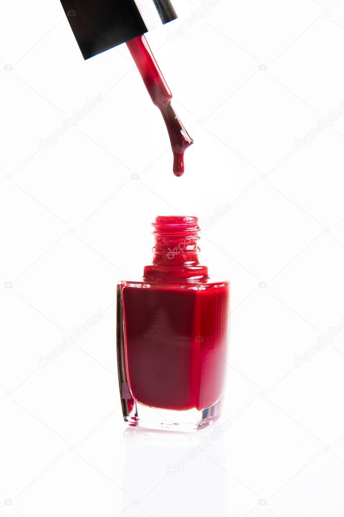 Intense color nail polish isolated