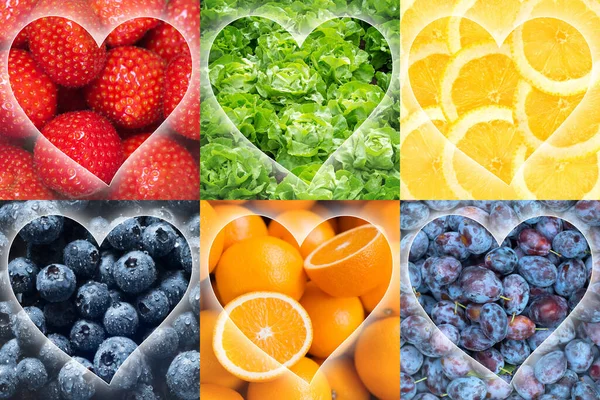 Obst Und Gemüse Herzform — Stockfoto