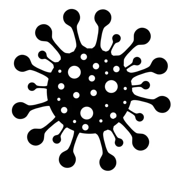 Wirus Symbol Choroby Zakażenia Korony Lub Zagrożenia Czarna Ikona Izolowana — Zdjęcie stockowe