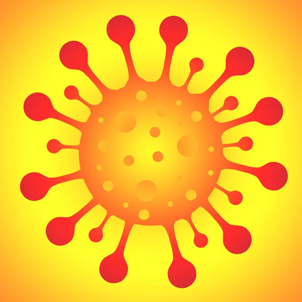 Vírus Símbolo Doença Infecção Corona Perigo Ícone Colorido Vermelho Laranja — Fotografia de Stock