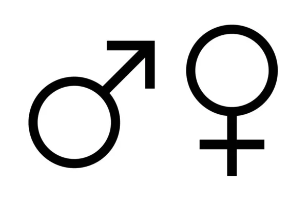 男性と女性のための黒のシンボル 白い背景に隔離された男性と女性のための2つのアイコン — ストック写真
